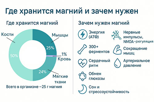 Где хранится магний минерал спокойствия, памяти, долгой жизни и старение и зачем он нужен